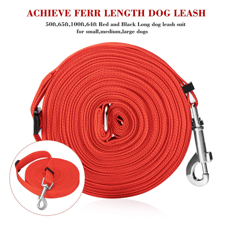 Long Line Dog Lead, Ansontop Long Line Dog Lead 20m, Long Leads For Dog Training, Long Dog Training Lead, Long Dog Rope Lead, Dog Lead Extra Long Retractable( 20m/65ft Black ) (Red, 10m) Red - PawsPlanet Australia