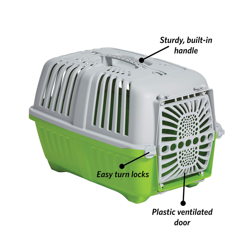 [Australia] - Midwest Spree Travel Carrier | Hard-Sided Pet Carriers Ideal for Extra-Small Dogs, Cats & Other Small Animals 19-Inch "Toy" Dog Breeds Green 