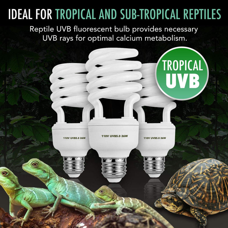 [Australia] - Simple Deluxe 26W Compact Fluorescent Lamp UVB Reptile Light Bulb for Reptiles Pet 26W UVB5.0 Bulb 