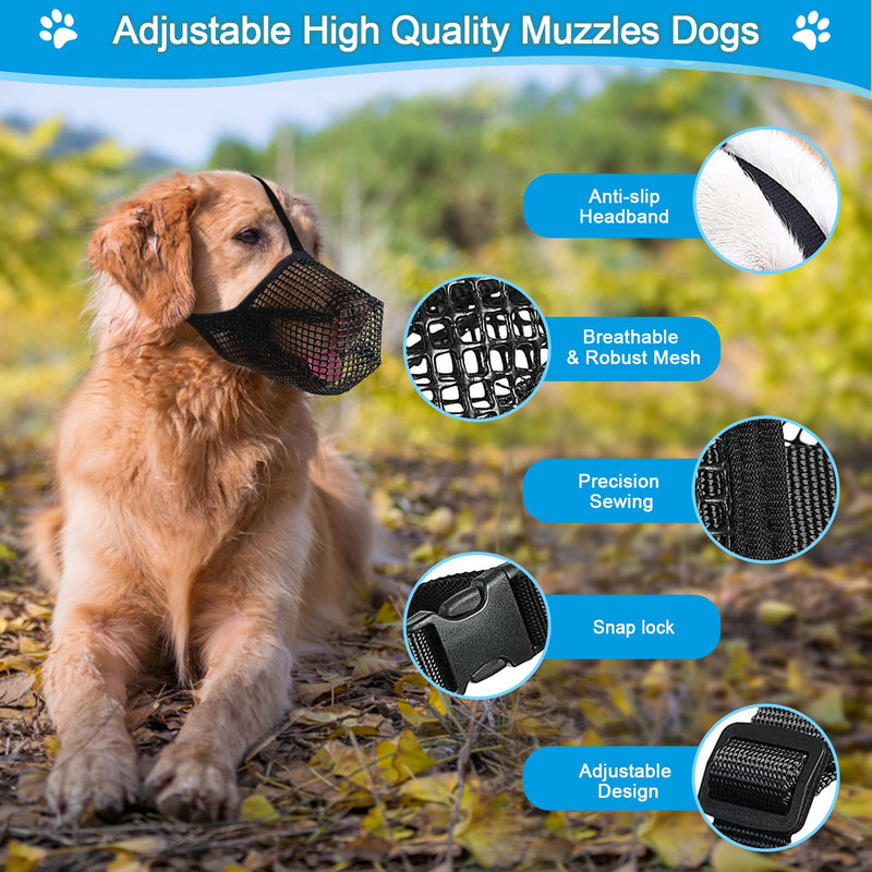 Muzzle for dogs, dog muzzle soft and comfortable, mesh dog muzzle, adjustable breathable muzzle for medium dogs, large dogs, prevents biting, chewing - PawsPlanet Australia