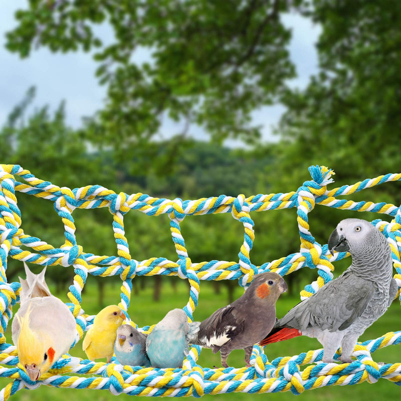 Weewooday 2 Pieces Bird Rope Net Hamster Rat Rope Net Pet Bird Climbing Small Animal Rope Net Ladder Durable Rope Bridge Rat Ferret Activity Toy for Small Animal Habitat Decor and Play - PawsPlanet Australia