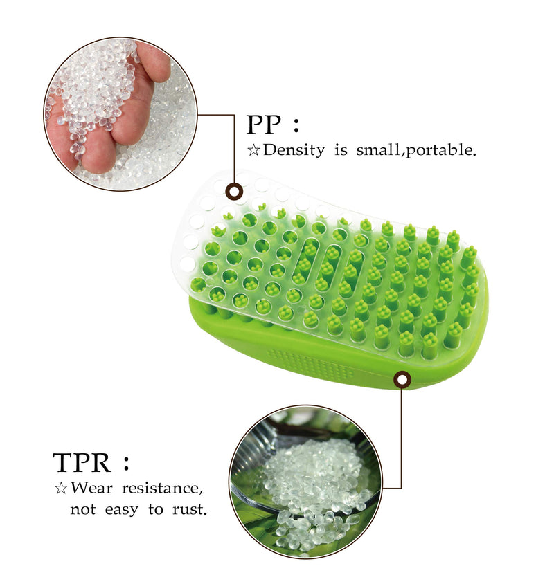 [Australia] - HOP Home of Paws Pet Shampoo Brush Soothing Massage Brush - Great Grooming Tool with Soft Rubber Bristles Curry Comb for Dogs & Cats Washing and Massaging 