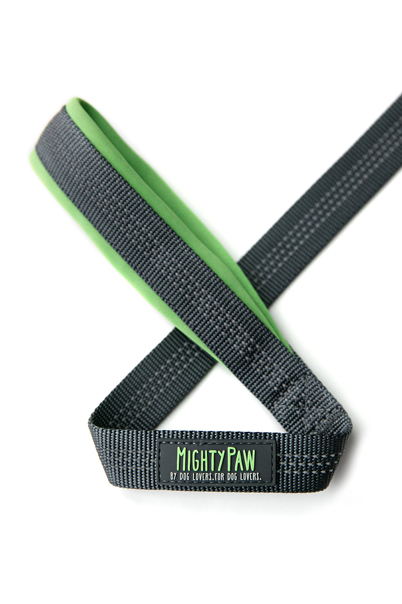 [Australia] - Mighty Paw Reflective Dog Leash - 6 Feet, Premium Quality Dog Leash with Neoprene Padded Handles Grey/Green 