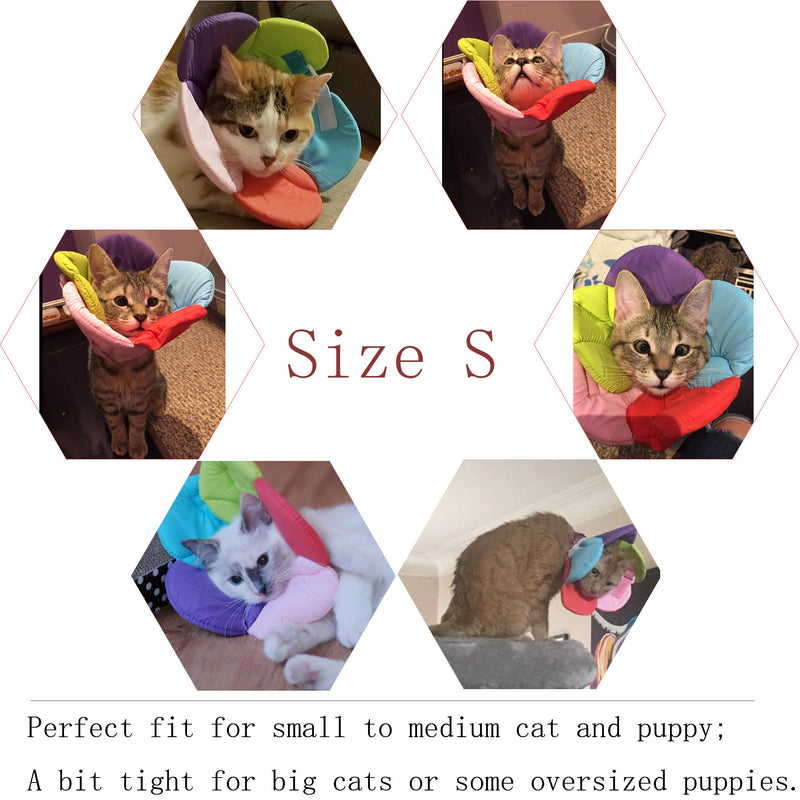 DELIFUR Dog Cone Collar Pet E-Collar Elizabethan Collars Recovery Pet Cone for Cats and Small Dogs Breathable Soft Edge and Easy to Clean(S) S Multicolor - PawsPlanet Australia