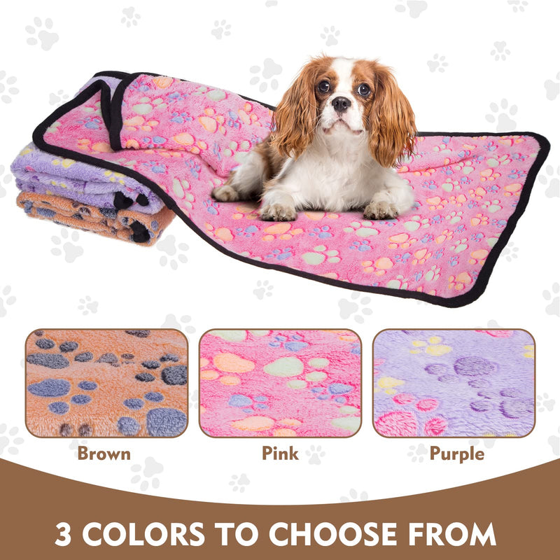 EXPAWLORER Fluffy Pet Blankets with Paw Print - Super Soft Premium Fleece Dog Blanket, Flannel Throw for Dog Puppy Cat, Sleep Bed Mat Large Purple - PawsPlanet Australia