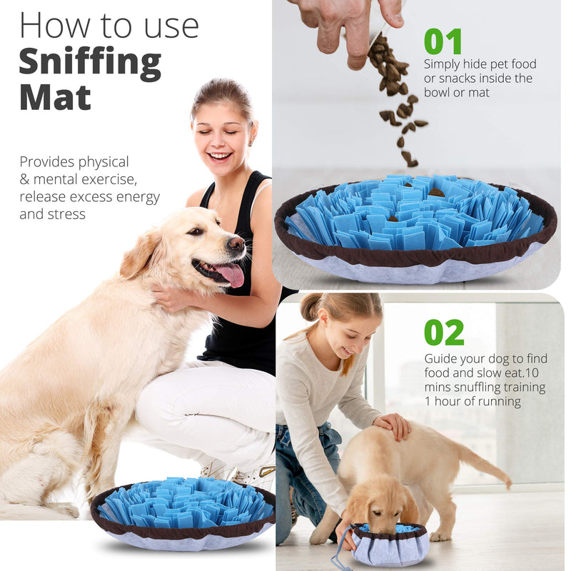 PET ARENA Adjustable Snuffle mat for Dogs, Dog Puzzle Toys, Enrichment Pet Foraging mat for Smell Training and Slow Eating, Stress Relief Interactive Dog Toy for Feeding, Dog Mental Stimulation Toys - PawsPlanet Australia