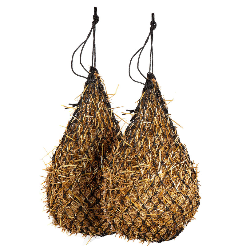 Majestic Ally 2 pcs Slow Feed 42” Hay Net for Horses, Strong Small 2x2” Holes, Nylon Rope Hanging, Adjustable Travel Feeder for Trailer and Stall, Simulates Grazing, Reduce Waste BLACK - PawsPlanet Australia