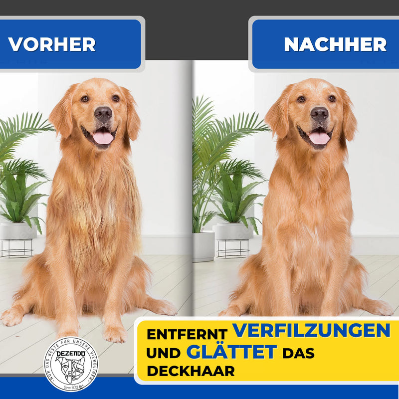 DEZENDO® undercoat brush for dogs & cats with MEDIUM to LONG HAIR | Animal hair brush against tangles | Perfect fur care with the cat brush & dog brush undercoat | easy Groom fur brush SM undercoat brush SM blue - PawsPlanet Australia