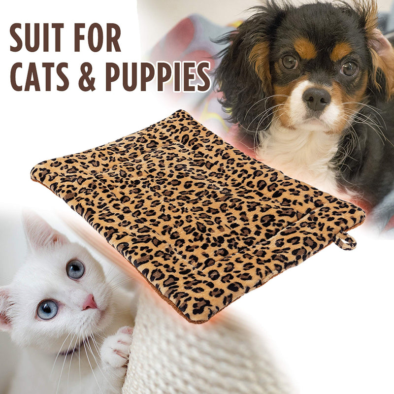 FLYSTAR Cat Bed Mat - Self Self Heating Warming Leopard Cute Cat Pad, Soft Flannel & Cotton, Support Machine Wash and Hand Wash, Comfortable Suitable for Small, Medium, Large Cats/Puppies 15.7"*19.7" - PawsPlanet Australia