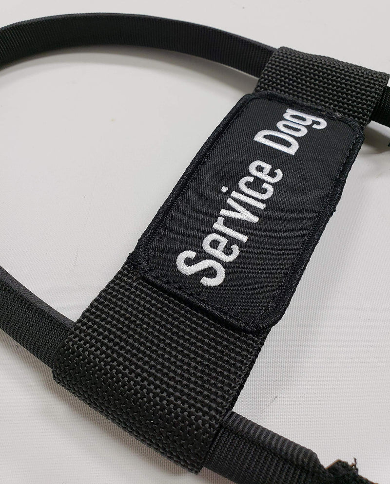 [Australia] - ActiveDogs Nylon Clip-on Bridge Handle 12" Black for Service Dog Vest & Harnesses, Heavy Duty Metal Clips w/removable Service Dog ID Band 