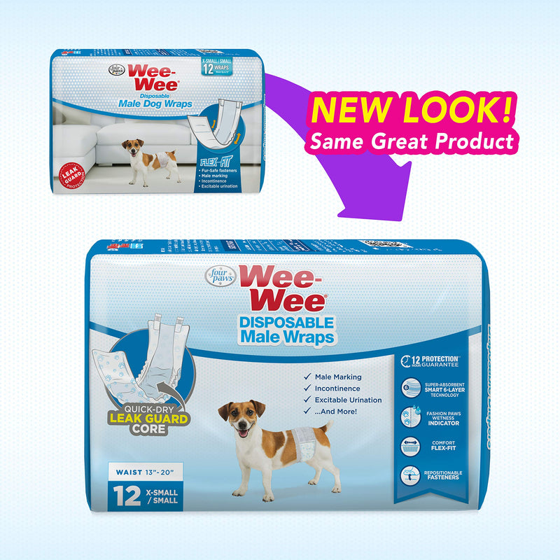 [Australia] - Four Paws Disposable Male Dog Wrap X-Small/Small Not Applicable 