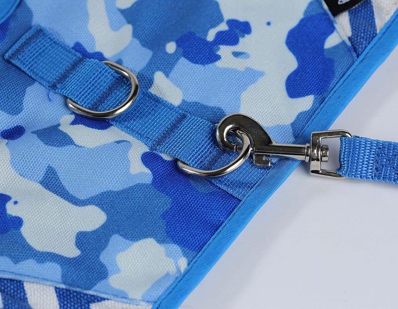 Yizhi Miaow Escape Proof Kitten Harness with Leash Small, Adjustable Kitten Walking Jackets, Padded Kitten Vest Blue Camo - PawsPlanet Australia