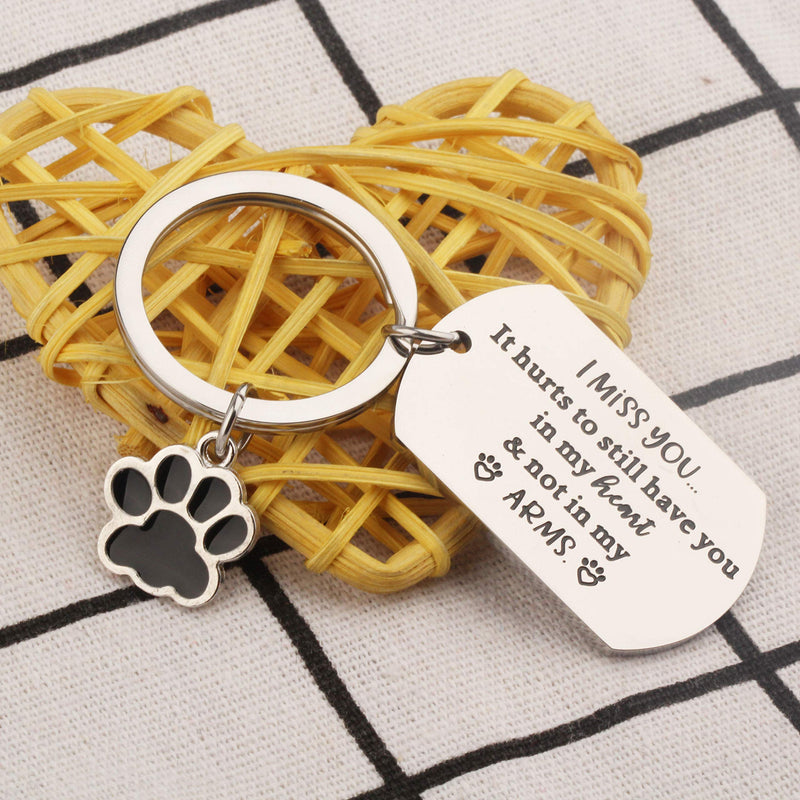 [Australia] - BAUNA Pet Memorial Gift Keychain It Hurts to Still Have You in My Heart Dog Cat Remembrance Jewelry Keyrings for Pet Loss 