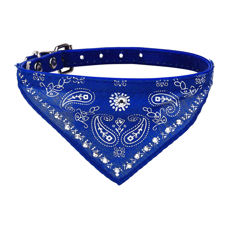 Posh Petz Crystal Studded Bandana Pet Accessory - Hypoallergenic Polyester for Male and Female Dogs - Small Size Fits Chihuahua, Yorkie, Mini Breeds - Cute Accessories for Pets Blue - PawsPlanet Australia