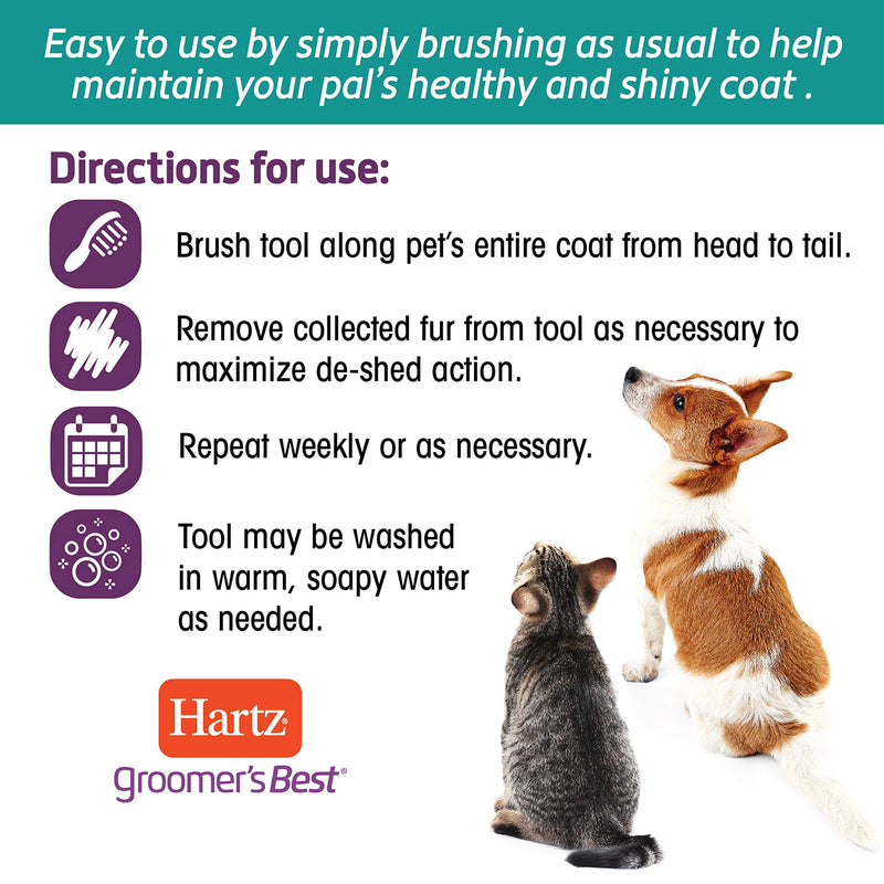 Hartz Groomer's Best Fur Fetcher Deshedder Dog Brush, Deshedding Dog and Puppy Brush for All Sizes to Remove Loose Hair & Help Dog Shedding - PawsPlanet Australia