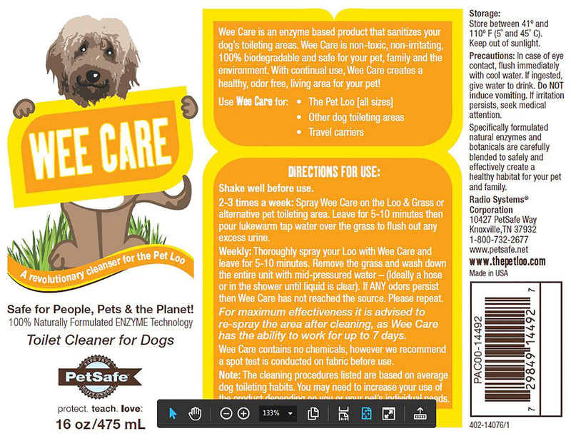 [Australia] - PetSafe Enzyme Dog Living Area Cleaning Solution Wee Care 