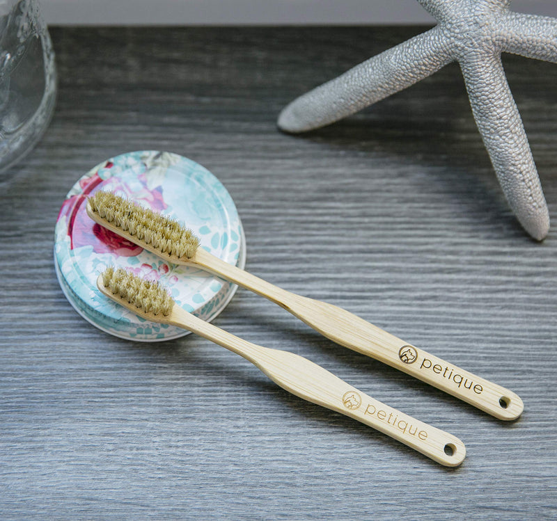 [Australia] - PETIQUE Eco Bamboo Toothbrush for Small Pets, Natural, One Size (TB01000003) 