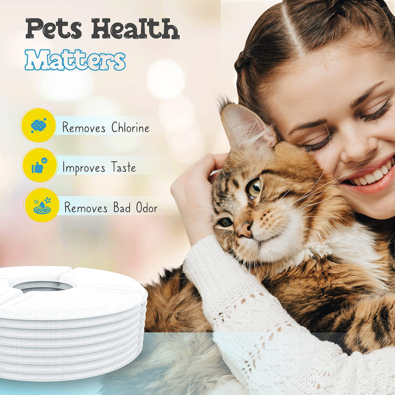 Xelgata Cat Water Fountain Filters Pack of 8, 12.7 x 1.0 x 3.8cm - Premium Quality Recyclable Cat Fountain Filters - No Splitting Problems & Easy to Replace - PawsPlanet Australia