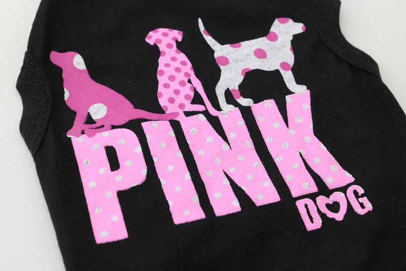 DroolingDog Dog Clothes Pink Dog Shirt Pet T Shirt for Small Dogs X-Small (Under 3.3lb) Black - PawsPlanet Australia
