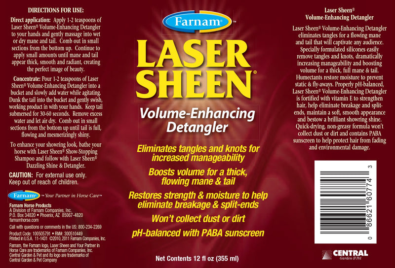 [Australia] - Farnam Laser Sheen Volume-Enhancing Detangler, 12 fl. oz. 