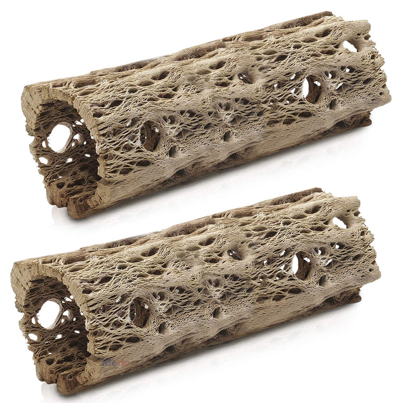 Meric Cholla Cave for Crested Gecko, 6", Exercise, Climbing, Crawling, Perching and Basking Spot, Creates an Enjoyable and Healthy Environment, Multifunctional Vivarium Log Decor, 2 Pcs per Pack - PawsPlanet Australia