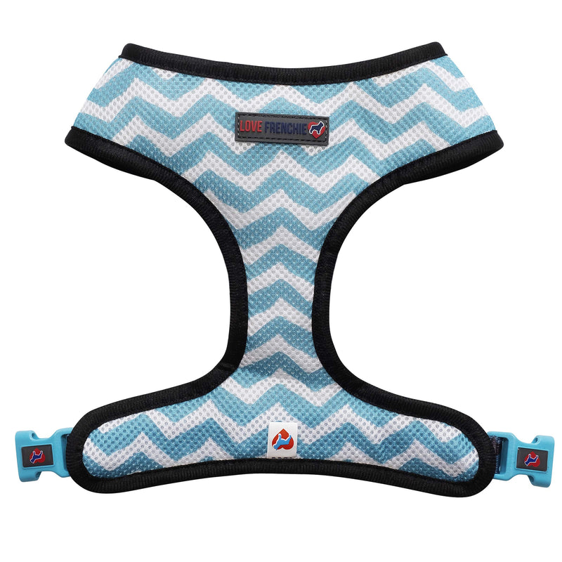 Love Frenchie - French Bulldog Reversible Harness (Medium, Blue La La) Medium - PawsPlanet Australia