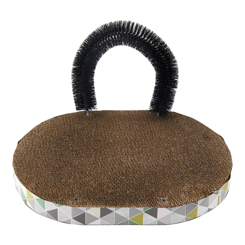 [Australia] - Scratch and Groom Catnip Blasted Cat Scratching Pad with Cat Grooming Brush by Petstages 