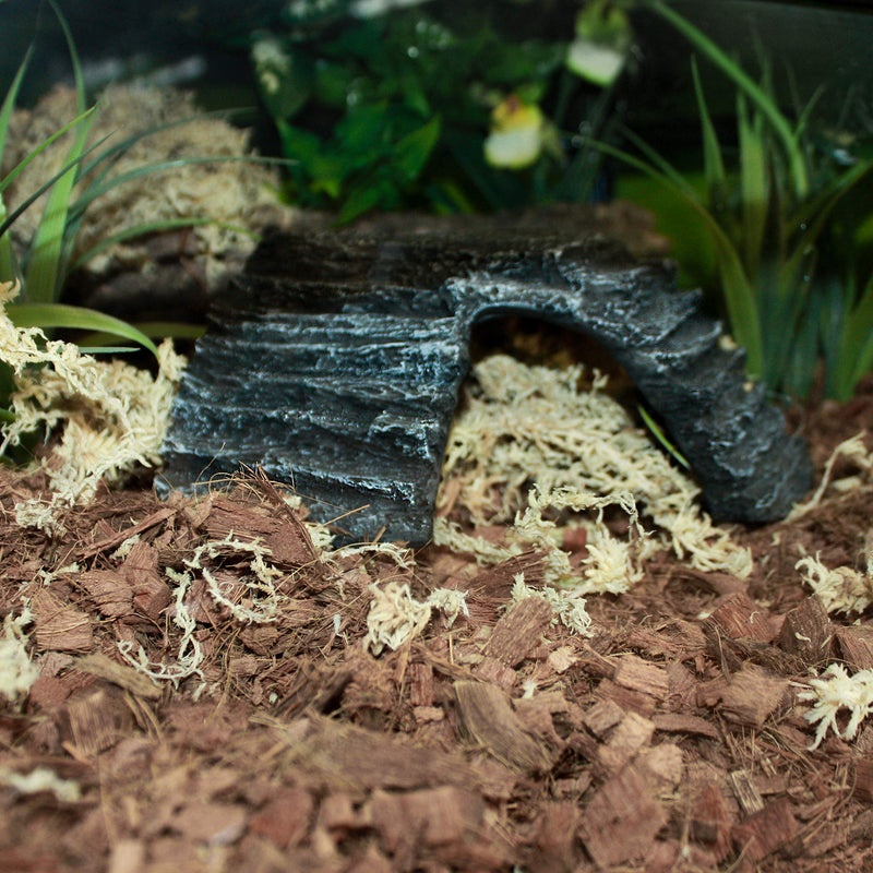 Komodo Basking Platform Corner Ramp, Small, Grey, Decor for Terrariums and Vivariums, Reptile Decor, Reptile Hideout, Aquarium Decor, Reptile Accessory - PawsPlanet Australia