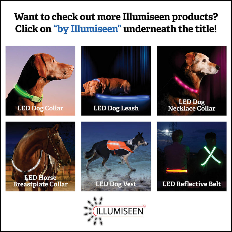 ILLUMISEEN LED Dog Necklace Collar - USB Rechargeable Loop - Available in 6 Colors - Makes Your Dog Visible, Safe & Seen (Red) Lava Red - PawsPlanet Australia