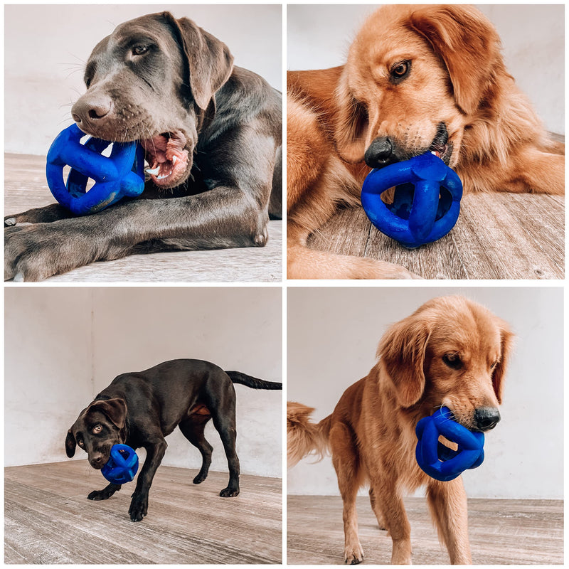 Tuff Pupper SuperChewy Tough Dog Cage Ball Toy | Strong natural rubber | Great fetch toy for dogs | Ultra durable chew toy | For Large Breeds Cage Ball Large - 4 inches / 8.5 oz - PawsPlanet Australia