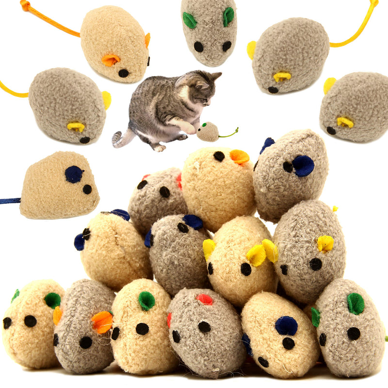 [Australia] - Youngever 20 Pcs Cat Toys, Catnip Mice, Cat Mouse Toys, Catnip Cat Toys, Interactive Play for Cat, Puppy, Kitty, Kitten Grey 