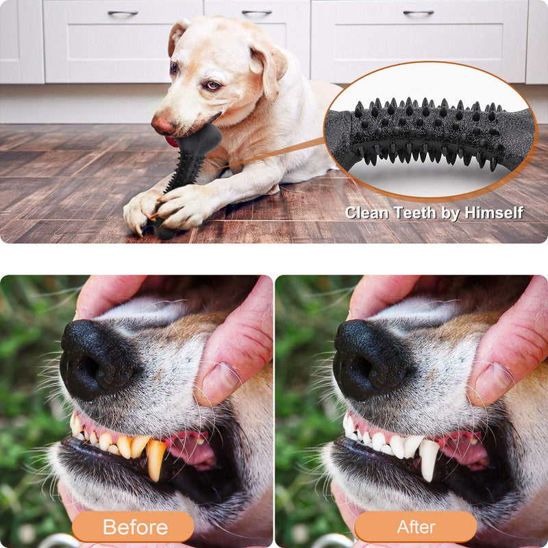 Dog Chew Toy for Aggressive Chewers Durable Dog Bone Toy for Medium/Large Dogs Puppy Chew Toys for Teething 100%Natural Rubber Black - PawsPlanet Australia