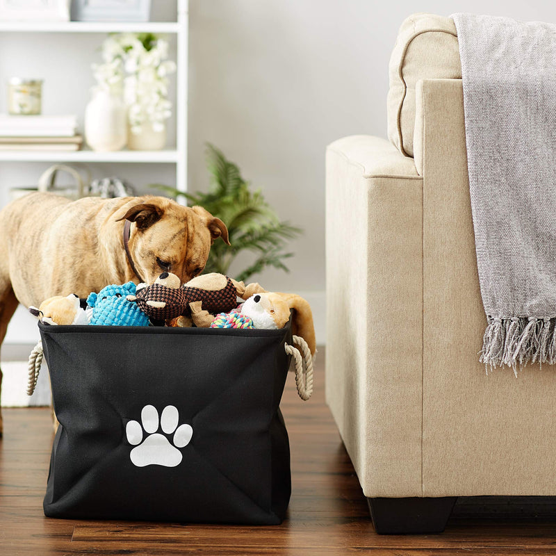 Bone Dry Pet Storage Collection Collapsible Bin, Large Rectangle, Black - PawsPlanet Australia