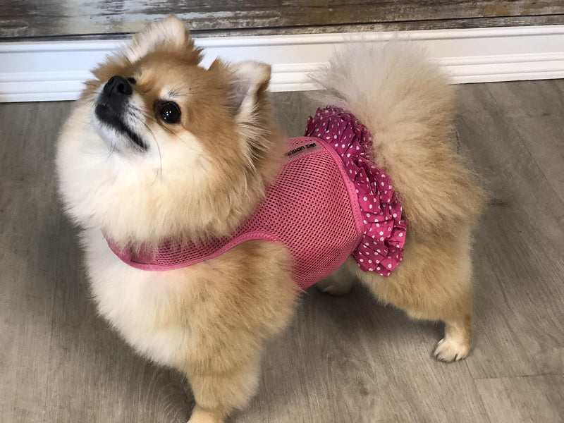 Parisian Pet Dog Harness Dress, Pink Dots, XL - PawsPlanet Australia