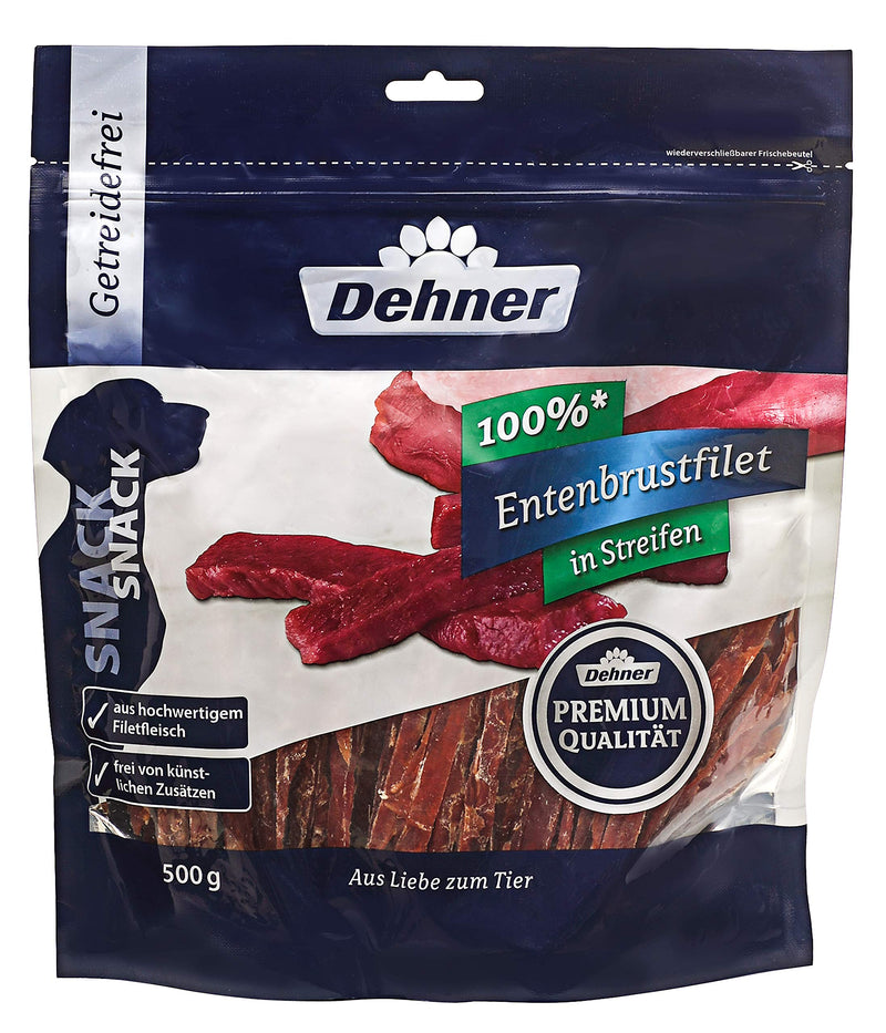 Dehner Premium dog snack, duck breast fillet in strips, 500 g 500 g (pack of 1) - PawsPlanet Australia