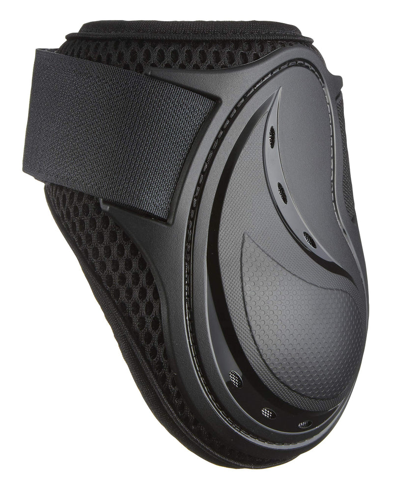 LeMieux Derby Projump Fetlock Horse Boots with Close Fitting Vented TPU Shell, Inner Lining & Cut Away Design - M Black - PawsPlanet Australia