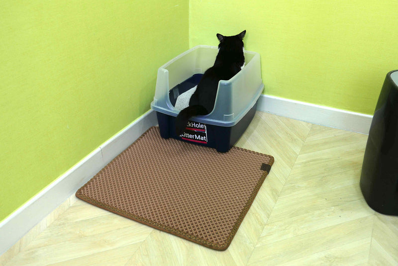 BlackHole Litter Mat Blackhole Cat Litter Mat - Medium Square 23" X 21" Beige - PawsPlanet Australia