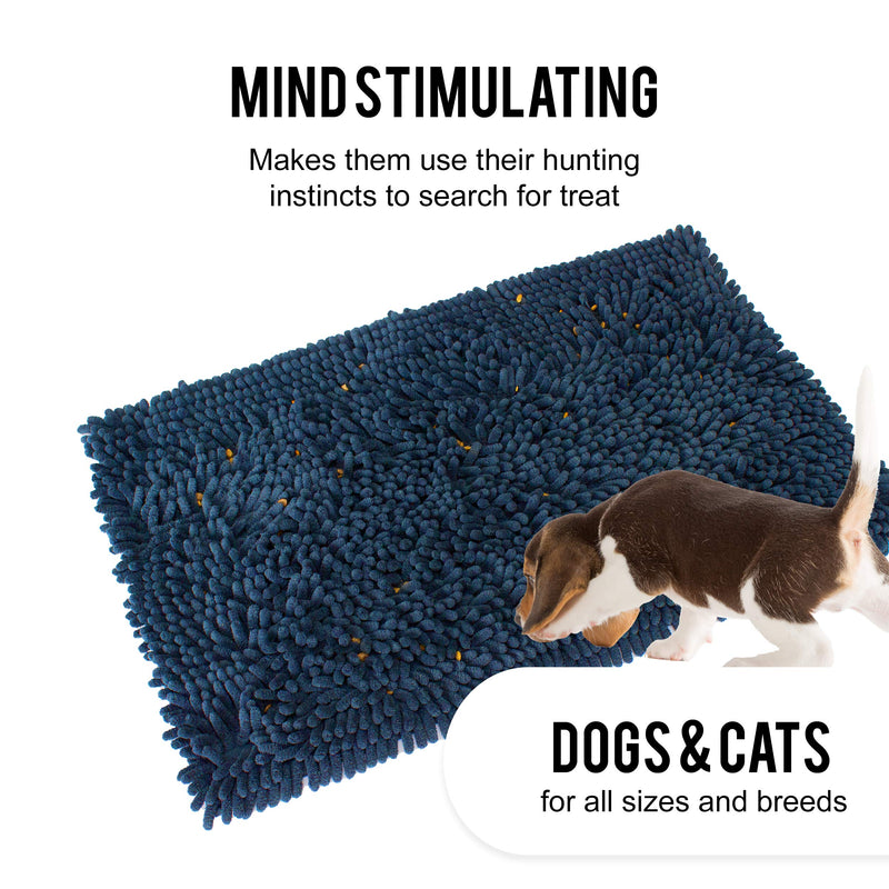 Downtown Pet Supply Dog Microfiber Snuffle Mat, Interactive Feeding Lick Pad Game, Slow Feed Treat Dispensing Puzzle Maze Toy in Charcoal, Blue, Orange, Blue, Pink (20 x 32 Inch) - PawsPlanet Australia