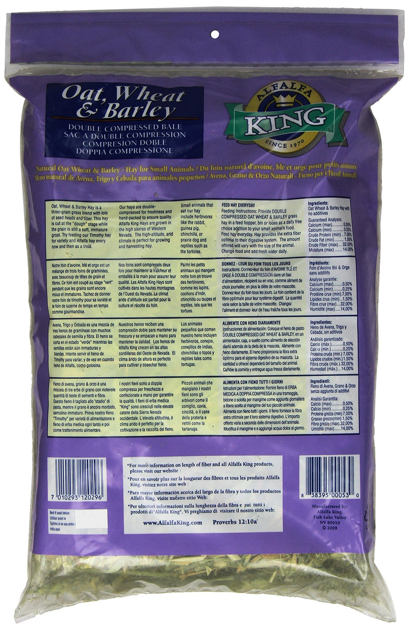 Alfalfa King Oat Wheat & Barley Hay 450g, clear - PawsPlanet Australia