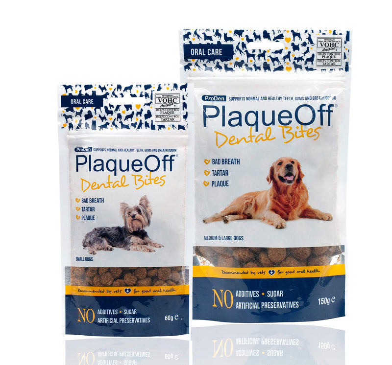 ProDen PlaqueOff Dental Bites 150 g, for Dogs Over 10 kg, Bad Breath, Plaque, Tartar 150 g (Pack of 1) - PawsPlanet Australia