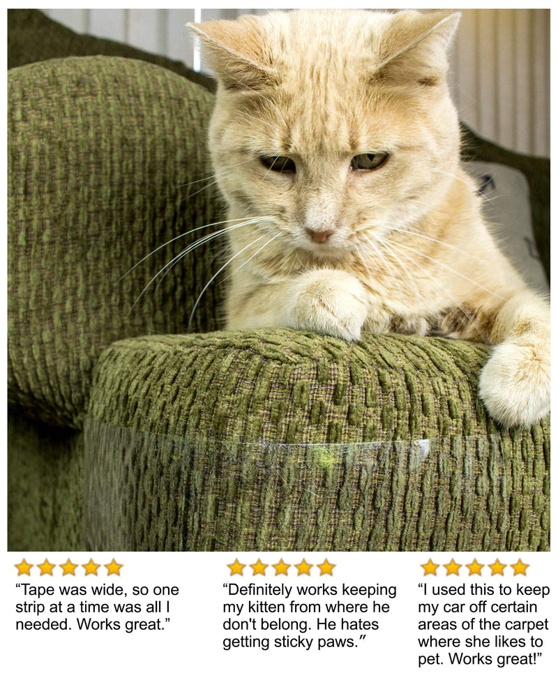[Australia] - Cat Training Tape - Prevent Scratching | Clear Double Sided Tape | Furniture Protector & Scratch Deterrent | Sticky Double Sided Pet Repellant | Safe for Wood Furniture, Leather Sofas & Couches 