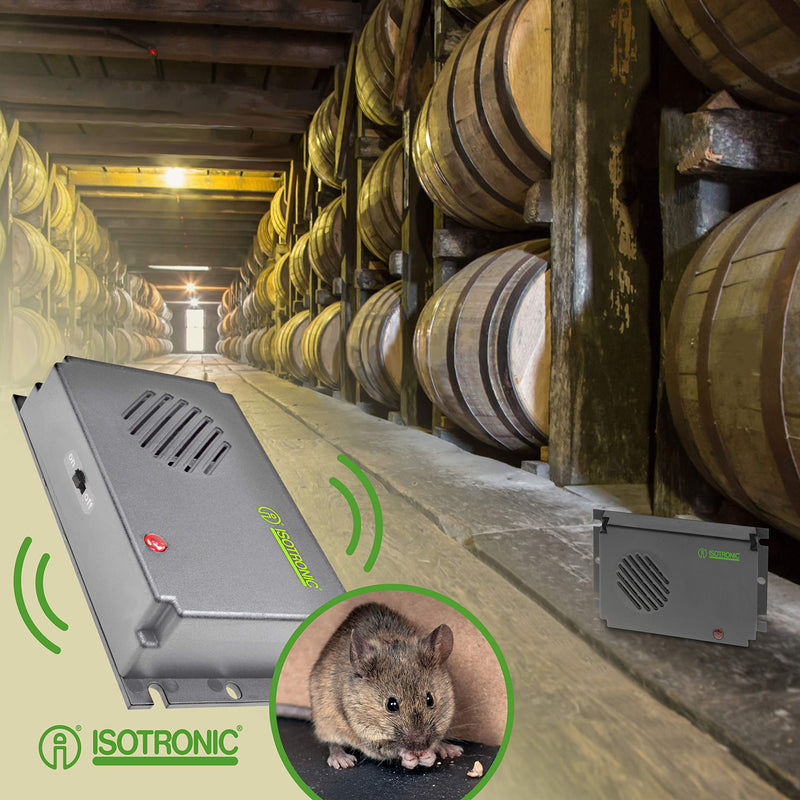 ISOTRONIC – mouse repeller with ultrasound against mice and rats – battery-operated mouse deterrent for basements, attics, garages and much more. – animal-friendly & safe – 40 m² effective area - PawsPlanet Australia