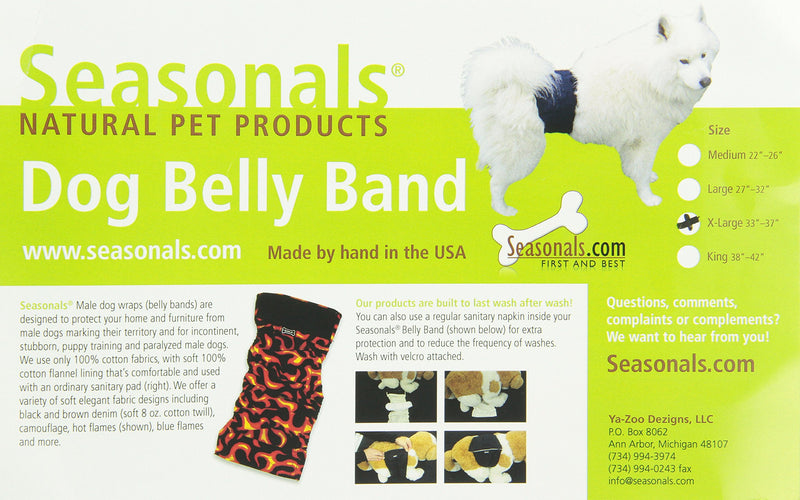 [Australia] - Seasonals Washable Belly Band/Diaper, Fits X-Large Dogs, Brown 