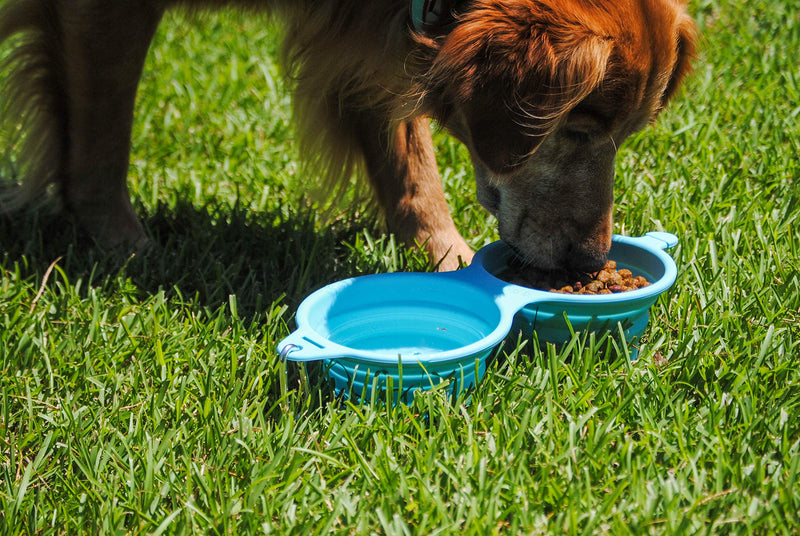 [Australia] - Bark Brite Collapsible Double Dog Bowl Made with Food Grade Silicone 