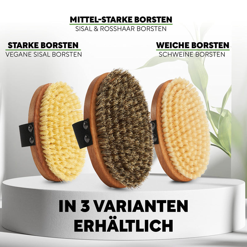 Sustainable body brush: bath brush made of wood and natural bristles (sisal & horsehair). Body Brush, Long Handle Back Brushes, Wet Brush & Dry Brush. 100% German production. MEDIUM-STRONG bristles (bristles made of sisal & horsehair) - PawsPlanet Australia