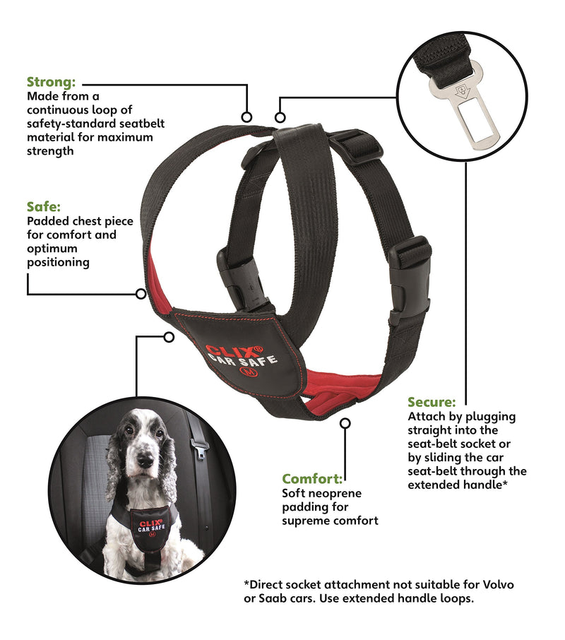 The Company of Animals Clix Carsafe In-Car Safety Harness For Dogs,Large Large - PawsPlanet Australia