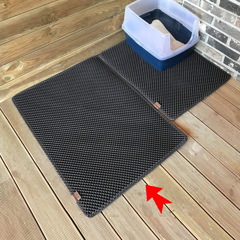 BlackHole Litter Mat Blackhole Cat Litter Mat - Extra-Large Size Rectangular 36" X 25" Dark Gray - PawsPlanet Australia