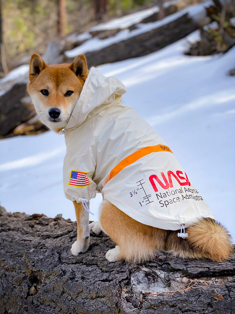 ChoChoCho Pet Clothing Reflective Raincoat Water Proof NASA US Flag Stylish Streetwear Outfit for Dog Cat Puppy Small Medium Large (S) - PawsPlanet Australia