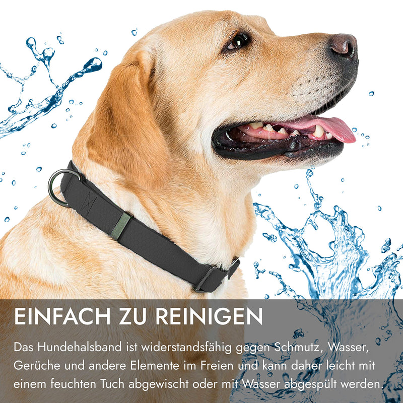 FAVPET Waterproof Biothane Dog Collar Adjustable, Colorful Dog Collars with Cobra Buckle and QR Code Pendant, Dog Collar Large Dogs, Small Dog Collar, Puppy Collars (Black, S) Black - PawsPlanet Australia