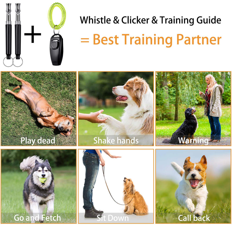 FANZ Classic Ultrasonic Dog Whistles with Clicker, Training Guide Included, 2PCS Silent Dog Whistles and 1PC Dog Clicker for Dog Training 2*Whistle + Clicker - PawsPlanet Australia